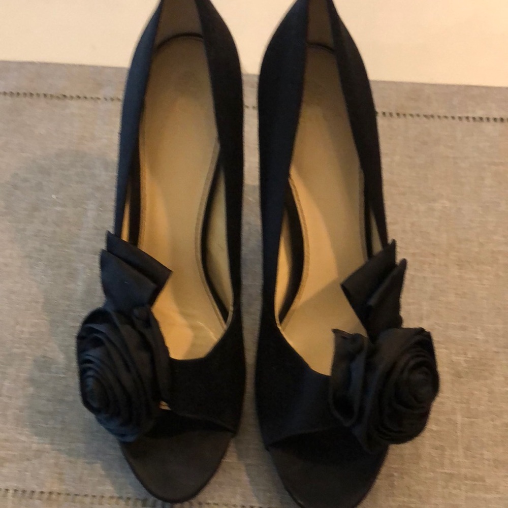 Isola black satin shoes